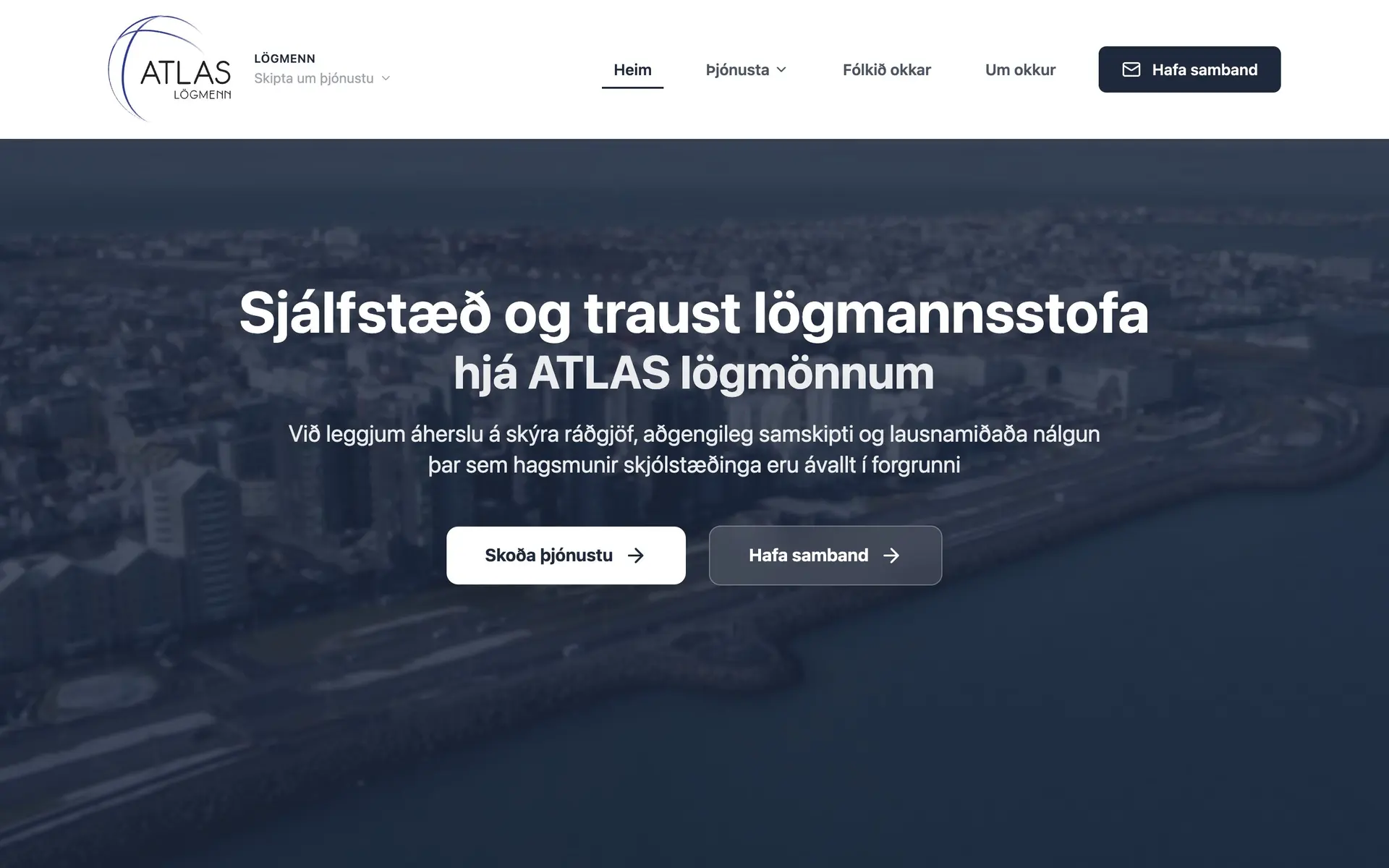 ATLAS lögmenn — Vefur sem endurspeglar traust og fagmennsku